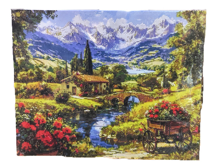 خرید نقاشی الماسی بومی سایز ۴۰ در ۵۰ طرح روستا