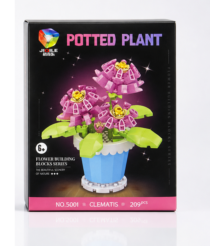 لگو گل گلدان مدل صورتی سری Potted plant